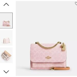 Coach Klare Crossbody Bag Signature Canvas NEWPink Gold Chain Shoulder Bag C9946